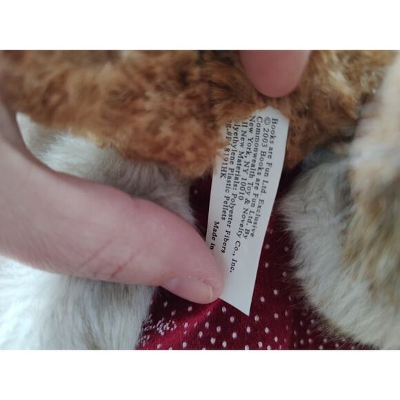 Christmas Bear Plush With Stand 2003 common weather Books Are Fun Holiday Gift - Picture 10 of 10